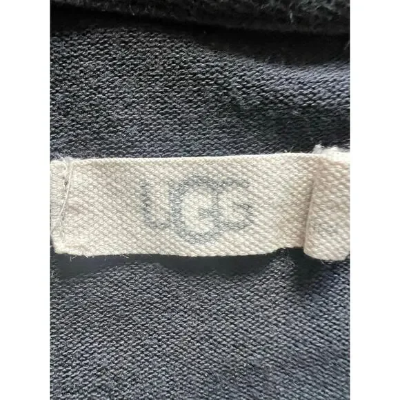 UGG Lightweight Hooded Black Lounge Long Sleeve Top Minimalist Athleisure - XL - Picture 3 of 7
